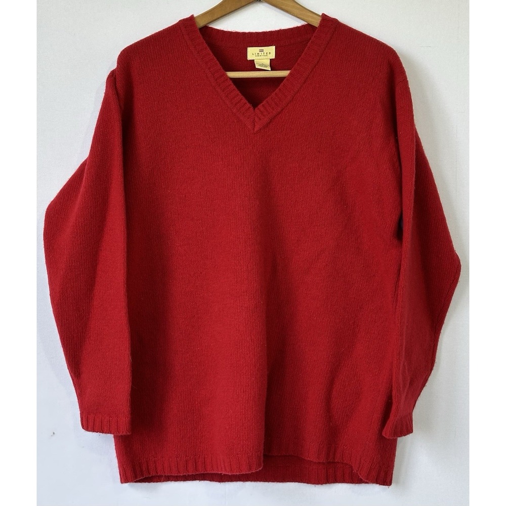 Limited America Lambswool Red Sweater Preppy Retro Men's Small Business